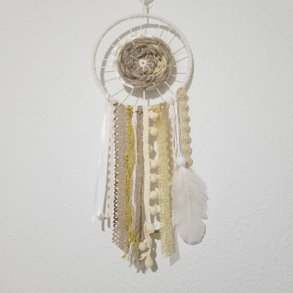 🌸 Small One-of-a-kind Unique Handmade Boho Dream Catcher Wall Home Decor